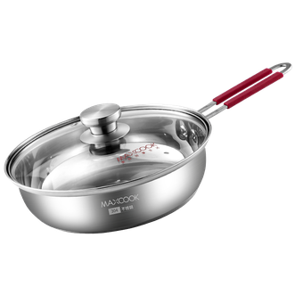 美厨（MAXCOOK）  304不锈钢煎炒多用锅24cm 家用无涂层炒锅煎锅易清洗炒菜锅厨房烹饪锅具