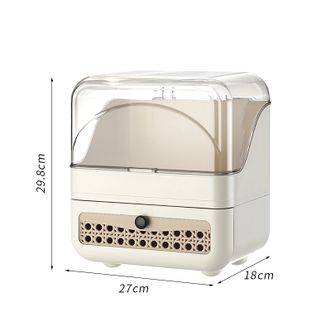 友耐/Younal  化妆品 收纳盒 桌面高级感梳妆台 2层带盖大容量 中古风护肤品置物架