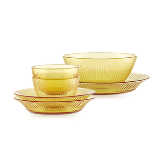 CORELLE BRANDS  餐具套装餐盘高端琥珀色精致餐具套组一套碟子6件套组碗盘小众无害SNAMD6C/KZYL