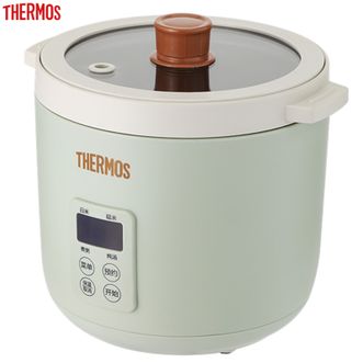 膳魔师（THERMOS）  1.6L电饭煲微电脑电饭锅 预约定时多功能煮饭煮粥煲汤炖煮锅厨房家用电器电炖锅电锅电热锅EHA-4113E奶绿色