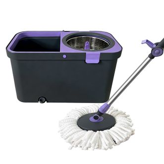 全格（QUANGE）  旋转甩水拖把含1拖把1桶2拖布