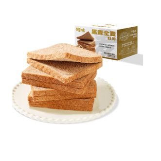 百草味  黑麦全麦吐司1kg早餐面包速食糕点代餐低脂食品