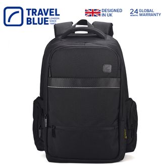 蓝旅/Travel Blue  豪华商务系列双肩包 差旅通勤防泼水 大容量笔记本电脑背包  3030  黑色