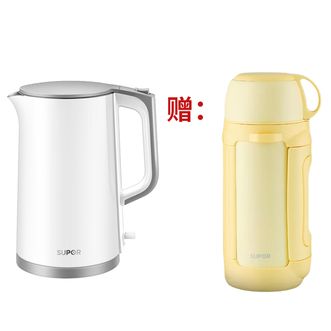 苏泊尔（SUPOR）  1.7L烧水壶不锈钢防烫一键开盖电水壶赠保温壶1.5L