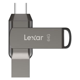 雷克沙/Lexar  USB3.2 Type-C高速金属手机U盘 便携双接口旋转优盘闪存盘D400 手机电脑两用