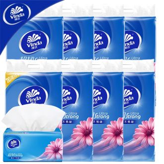 维达  超韧抽纸3层150抽*8提共24包 M码大码抽纸 湿水不易破 卫生纸纸巾餐巾纸