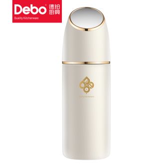 德铂（Debo）  绣丽真空保温杯300ml容量 316不锈钢旅行便携车载茶杯学生水杯户外随行杯男女士随手杯保温杯 奶白色