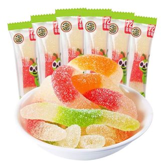 徐福记  蚯蚓糖霜橡皮糖 500g*2 创意造型 Q弹软糖