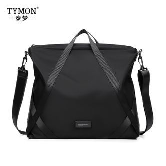 TYMON  泰梦左岸随行单肩斜挎包大容量时尚潮流公文包手提包 黑色  TM-6568