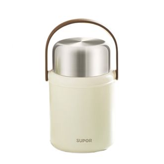 苏泊尔（SUPOR）  焖烧杯真空保温焖烧罐 1.1L学生上班族焖粥带餐勺保温桶 KFM11AB10-莲子白【晶瓷内胆】