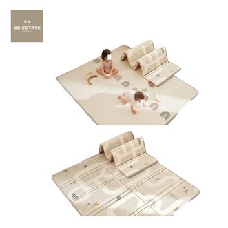 贝易 /BEIE STATE  宝宝爬爬垫婴儿折叠垫 （条纹彩虹+海湾轨道）