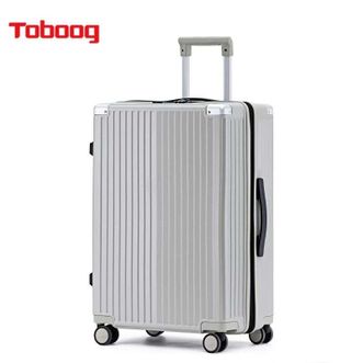 途帮Toboog  多功能行李箱可扩展大容量密码箱万向轮轻音箱2022拉链款 24寸银灰色