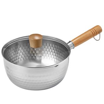 炊大皇（COOKER KING）  日式雪平锅18cm 锻打雪花锤纹 炖煮防溢锅  NG18XP