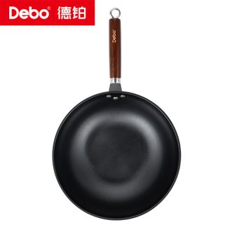 Debo  德铂劳里森炒锅 轻量高纯铁锅 配盖 32cm