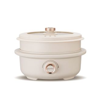 山水（sansui）多功能分体电火锅SHG-3022A（HG-A3L）锅身+2L蒸笼容量/3档火力可调/人性化防烫手柄设计 白