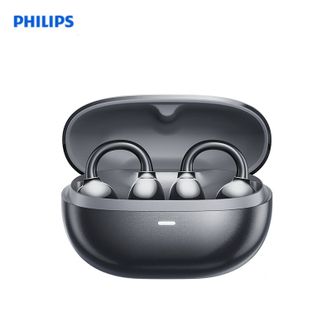 飞利浦（PHILIPS）  蓝牙耳机 TAT3469-黑色 耳夹式无线开放挂耳式骨传导概念不入耳运动跑步通话降噪适用于华强北蓝牙耳机
