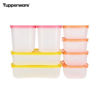 特百惠（Tupperware）  新冷藏方盒保鲜盒食品级冰箱储物密封收纳盒8件套