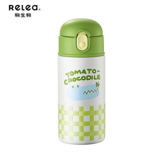 物生物  Keeper保温杯400ML(3D款) 高颜值316L不锈钢儿童吸管杯学生便携水杯保温杯 抓住这只小鳄鱼