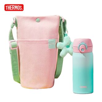 膳魔师（THERMOS）  保温吸管杯350mL 膳膳茶春日系列高颜值真空不锈钢保温杯吸管杯 桃气青芒