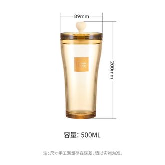 CORELLE BRANDS  心悦双饮杯咖啡杯带盖高颜值玻璃杯吸管杯办公室随行杯 心悦双饮杯CB-SB05P008C/KZ