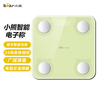 小熊/Bear  家用智能高精准电子体重秤体脂秤测脂肪人体秤男女减肥专用高精度蓝牙连接电子称绿色